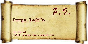 Porga Iván névjegykártya
